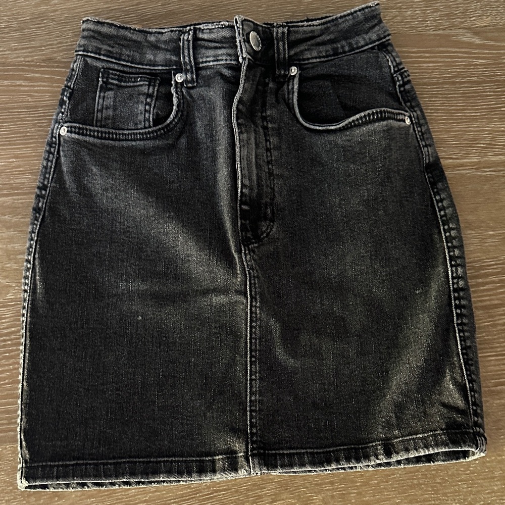 Zara Charcoal Denim Mini Skirt
